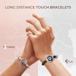 TOTWOO Long Distance Touch Bracelets for Couples, Smart Light up & Vibration for Love Couples Healing Stone Bracelet | Long Distance Relationship Gifts for Girlfriend Bluetooth Pairing Jewelry