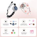 TOTWOO Long Distance Touch Bracelets for Couples, Smart Light up & Vibration for Love Couples Healing Stone Bracelet | Long Distance Relationship Gifts for Girlfriend Bluetooth Pairing Jewelry