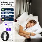 Smart Bracelet for Men Women, Fitness Tracker with Free App, 24/7 Auto Heart Rate/SpO2 Monitor, Sleep Stress Tracking Smart Health Wristband, 120+ Sports Modes with Extended Armband, IP68 Waterproof