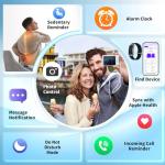 Smart Bracelet for Men Women, Fitness Tracker with Free App, 24/7 Auto Heart Rate/SpO2 Monitor, Sleep Stress Tracking Smart Health Wristband, 120+ Sports Modes with Extended Armband, IP68 Waterproof