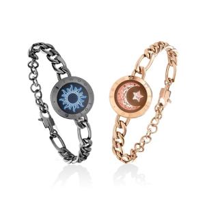 TOTWOO Touch Bracelets for Couples, Vibration & Light up for Love Couples Long Distance Relationship Gifts for Girlfriend Bluetooth Pairing Jewelry
