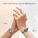TOTWOO Touch Bracelets for Couples, Vibration & Light up for Love Couples Long Distance Relationship Gifts for Girlfriend Bluetooth Pairing Jewelry