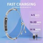 Koepovk Smart Gem Bracelet - Supports Multiple Sports Modes, Heart Rate Monitoring, Sleep Tracking, Gesture-Activated TikTok, 5-Day Battery，Smart Bracelet(Black)