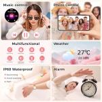 Smart Watch for Women, HD AMOLED Display Fitness Tracker Bluetooth Make/Answer Call, 1.19" Watches with 110+ Sports Modes/Heart Rate/Sleep Monitor/SpO2, Smartwatch IP68 Waterproof for Android iOS