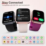 Smart Watches for Women, 1.85" HD Alexa Smart Watch for Android Phones & iPhones with Calls/Messages/Reminders, 3ATM 120+ Sport Modes Fitness Tracker Watch for Women with Heart Rate/Sleep/SpO2 Monitor