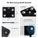 NUTRI FIT Scale for Body Weight Digital Bathroom Smart Scale with Bluetooth for BMI, Body Fat, Muscle Mass, 20 Body Composition Analyzer Health Monitor Sync Apps 330lbs, Batteries Included