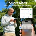 eMylo WiFi Thermometer Hygrometer, Wireless Indoor Humidity Monitor for Room, Smart Temperature Sensor with App Control, Large LCD Display with Light, Notification Alerts, Free Data Storage Export