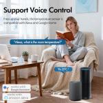 eMylo WiFi Thermometer Hygrometer, Wireless Indoor Humidity Monitor for Room, Smart Temperature Sensor with App Control, Large LCD Display with Light, Notification Alerts, Free Data Storage Export