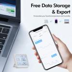 eMylo WiFi Thermometer Hygrometer, Wireless Indoor Humidity Monitor for Room, Smart Temperature Sensor with App Control, Large LCD Display with Light, Notification Alerts, Free Data Storage Export