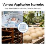 eMylo WiFi Thermometer Hygrometer, Wireless Indoor Humidity Monitor for Room, Smart Temperature Sensor with App Control, Large LCD Display with Light, Notification Alerts, Free Data Storage Export