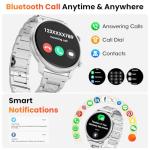 Hwagol Smart Watches for Women Android Phones iPhone Compatible(Bluetooth Call),1.39'' Round Fitness Tracker Heart Rate/Sleep Monitor,100+Sport Modes Pedometer