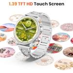 Hwagol Smart Watches for Women Android Phones iPhone Compatible(Bluetooth Call),1.39'' Round Fitness Tracker Heart Rate/Sleep Monitor,100+Sport Modes Pedometer