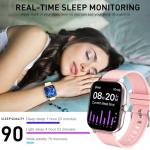 OICIIDO Smart Watch, 1.81" Upgraded Full Touchscreen Smart Watch for Android iPhones with Heart Rate Blood Pressure Monitor, Multiple Sports Fitness Tracker with Smart Watches for Women Men (Pink)