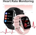 OICIIDO Smart Watch, 1.81" Upgraded Full Touchscreen Smart Watch for Android iPhones with Heart Rate Blood Pressure Monitor, Multiple Sports Fitness Tracker with Smart Watches for Women Men (Pink)