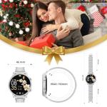 Hwagol Smart Watches for Women Android Phones iPhone Compatible(Bluetooth Call),1.39'' Round Fitness Tracker Heart Rate/Sleep Monitor,100+Sport Modes Pedometer