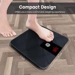 GE Digital Bathroom Scale for Weight, Smart Bluetooth Body Weight and BMI, Electronic Black Weighing Scale for Bath Home, Accurate 400lb Capacity
