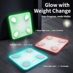 Scale for Body Weight, Digital Weight Scale with Color-Changing, Most Accurate to 0.2lb, Bluetooth Bathroom Scale with Bmi, Body Fat, Muscle Mass, 18 Body Composition Analyzer Sync App, 400 lbs-White