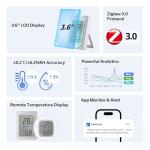 SONOFF AirGuard TH, Indoor Smart Zigbee Temperature and Humidity Sensor, 3.6'' LCD Display, App Monitoring with Charts, Notification Alerts, Data Export, Remote Data Display