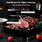 Smart Wireless Meat Thermometer Digital, 2 Probes, Advanced Bluetooth Food Thermometer for Cooking, IP67, Real-Time Monitoring & Smart Alerts with APP for BBQ, Grill, Oven, Smoker, Kitchen Gifts