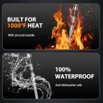 AI Smart Wireless Meat Thermometer, 10X Enhanced Signal and Stability, with High-Accuracy Sensors, Standalone Display Base, Instant Read LCD & App Control for Kitchen,BBQ,Oven,Grill,Air Fryer