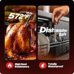 AYMDKI 2026 Upgraded Smart Wireless Meat Thermometer 6 Sensors Accuracy Digital Food Thermometer 0.5S Instant Read, IP67 Waterproof for BBQ, Grill, Smoker, Oven, Air Fryer