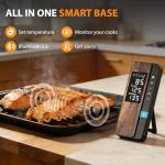 AI Smart Wireless Meat Thermometer, 10X Enhanced Signal and Stability, with High-Accuracy Sensors, Standalone Display Base, Instant Read LCD & App Control for Kitchen,BBQ,Oven,Grill,Air Fryer