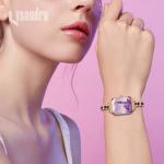 Slim Gold Bands Women Feminine Elegant Compatible with IDW13,IDW16,IDW19,IDW17 Smartwatch Band , Adjustable Metal Chain Bracelet Strap with Leather for Fitpolo/Woneligo W3 Smartwatch (Rosegold, 22mm size Band)