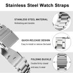 Nizonlaie 16mm Stainless Steel Watch Band Quick Release Premium Matte Brushed Solid Metal Watch Bracelet 14mm 16mm 18mm 20mm 22mm 24mm Universal Stainless Steel Smartwatch Replacement Band Men Women