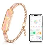 DOSUKE Fitness Tracker Bracelet for Women, Heart Rate & Blood Pressure Monitor Oxygen Sleep & Activity Tracker Step & Calorie Counter Stylish Smart Bracelet, Compatible with iOS & Android (Rose Gold)