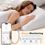 DOSUKE Fitness Tracker Bracelet for Women, Heart Rate & Blood Pressure Monitor Oxygen Sleep & Activity Tracker Step & Calorie Counter Stylish Smart Bracelet, Compatible with iOS & Android (Rose Gold)