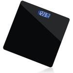 Moss & Stone Black Digital Bathroom Scale for Body Weight, Smart Step-On Technology, Backlit LCD Display, High Accuracy Weight Scale 400lb/180kg, Glass Slim Design, Auto On/Off, Home Use