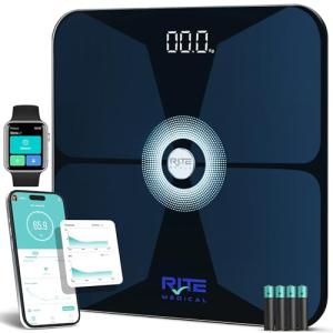RiteScale Smart Weight Scale for Body Weight with Mobile App | Tri-Color Breathing Light | Digital Weight Scale for BMI, Body Composition, Muscle & More