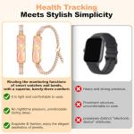 DOSUKE Fitness Tracker Bracelet for Women, Heart Rate & Blood Pressure Monitor Oxygen Sleep & Activity Tracker Step & Calorie Counter Stylish Smart Bracelet, Compatible with iOS & Android (Rose Gold)