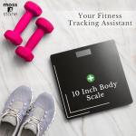 Moss & Stone Black Digital Bathroom Scale for Body Weight, Smart Step-On Technology, Backlit LCD Display, High Accuracy Weight Scale 400lb/180kg, Glass Slim Design, Auto On/Off, Home Use