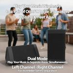 OontZ Angle 3 (4th Gen) – 2 Pack, Portable Bluetooth Speakers, Dual Pairing Stereo Sound, 12W Stereo Sound, 24 Hour Playtime, 100 Foot Wireless Range, Waterproof, Home, Outdoor (Black)