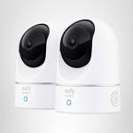 eufy Security Indoor Cam E220 2-Cam Kit, 2K Security Indoor Camera Pan & Tilt, Plug-in Camera with Wi-Fi, Human & Pet AI, Voice Assistant Compatibility, Motion Tracking, Homebase 3 Compatible