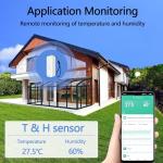 WiFi Hygrometer Thermometer Sensor, Wireless Smart Temperature Humidity Monitor with Remote App Notification Alert, for Home, Greenhouse White (1pack)