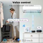 WiFi Hygrometer Thermometer, Indoor Tuya Wireless Smart Temperature and Humidity Sensor Backlight LCD Screen Thermometer Monitor with App Control, Compatible with Alexa, Google Home (White)