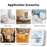 WiFi Hygrometer Thermometer, Indoor Tuya Wireless Smart Temperature and Humidity Sensor Backlight LCD Screen Thermometer Monitor with App Control, Compatible with Alexa, Google Home (White)