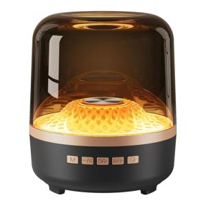 Bluetooth Speaker with HD Sound and Lights, Portable Wireless, Long-lasting battery life, TWS Pairing, for Home/Party/Outdoor/Travel/Beach, Stocking Stuffers, White Elephant Gifts for Adults (Black)