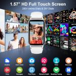 Smart Watch for Men Women(Answer/Make Call), 2025 HD Touch Fitness Activity Tracker 1.57” Smartwatch with Heart Rate/Sleep Monitor/Pedometer/113+ Sports, IP68 Waterproof Fitness Watch for Android iOS