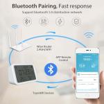 KIMPOK WiFi Thermometer Hygrometer, Smart Indoor Bluetooth Temperature Humidity Sensor with App Alerts, Temperature Humidity Time & Light Monitoring 4-in-1 Perfect for Greenhouse Home RV Wine Cellar