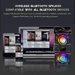 Bluetooth Speaker, 40W (60W Peak) Portable Wireless Speaker with Colorful Lights, Double Subwoofer Heavy Bass, FM Radio, MP3 Player, Bluetooth 5.0, Loud Stereo speakers for Home Outdoor Party Camping