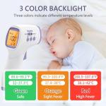 No-Touch Forehead Thermometer for Adults and Kids, Digital Thermometers with Fever Alarm, 3 Backlit and 32 Memories Fast Accurate Results, Easy for All Ages, Basal Thermometer