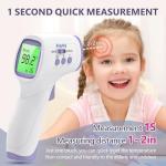 No-Touch Forehead Thermometer for Adults and Kids, Digital Thermometers with Fever Alarm, 3 Backlit and 32 Memories Fast Accurate Results, Easy for All Ages, Basal Thermometer