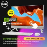Dell Inspiron 7730 All in One Desktop Computer, 27" FHD Touchscreen, Inte Core 7 150U(>i7-14700, 5.40 GHz), GeForce MX570A Graphics, WiFi 6E, Keyboard&Mouse, Windows 11 Pro, White(64GB RAM | 2TB SSD)