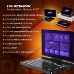 GPD Pocket 4: Mini Laptop with AMD Ryzen AI 9 HX 370 CPU, Radeon 890M GPU, 32GB LPDDR5X RAM, 4TB PCIe Gen4 SSD, 8.8 Inch 2.5K 144Hz Display, Wi-Fi 6E, Bluetooth 5.3, Modular AI Handheld PC