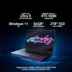 GIGABYTE AORUS Master 18 Gaming Laptop -240Hz 2560x1600 Mini-LED - Manufactured by NVIDIA GeForce RTX 5090 - Intel Core Ultra 9 275HX - 2TB SSD with 64GB DDR5 RAM - Windows 11 Home AD (BZHC6USD45SH)