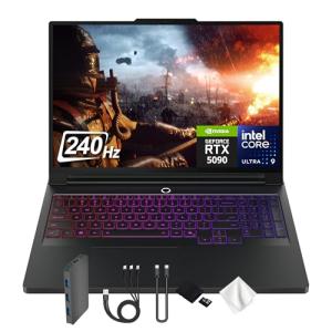 Lenovo Legion Pro 7i 16" WQXGA OLED 240Hz Gaming Laptop, Intel Ultra 9 275HX, GeForce RTX 5090, 32GB DDR5, 2TB Storage(1TB SSD&1TB Docking Station Set), RGB Backlit Keyboard, WiFi 7, Win 11, Black