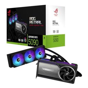 Asus ROG Astral LC GeForce RTX 5090 Gaming Graphics Card (PCIe 5.0, 32GB GDDR7, HDMI/DP 2.1, Cooling Plate, 360mm Radiator, Chain-Connectable Magnetic Fans)